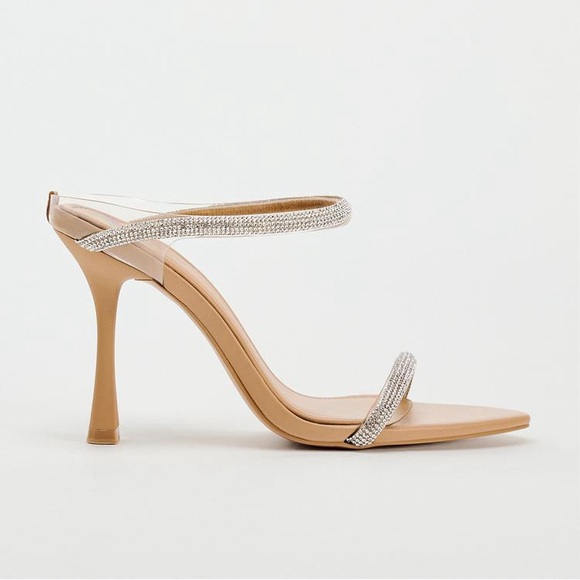 ZARA HEELED SANDALS WITH RHINESTONE STRAPS - Picture 2 of 13